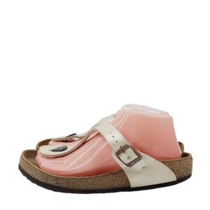 Birkenstock Cream White Sandals Comfortable Slip-On